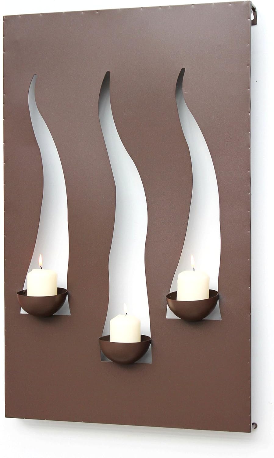 Kerzenhalter Windlicht Flamme 65x40x10cm 3-flammig Kerzenleuchter Metall Braun Metalldekoration z.h.