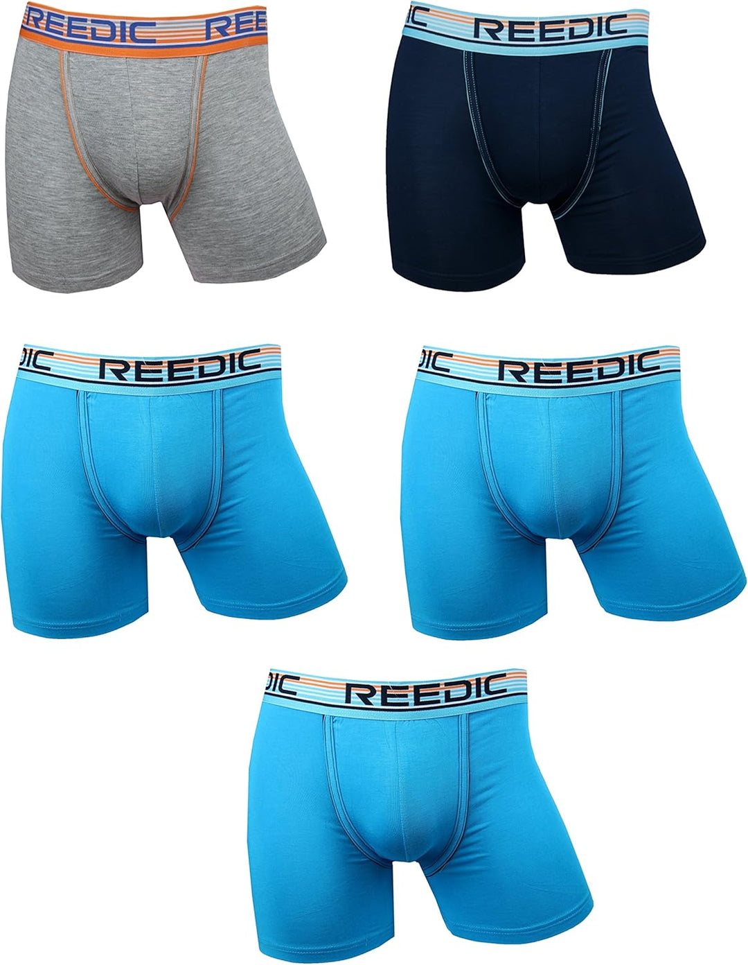 Reedic Herren Boxershorts Modal 5er Pack M Je 3x Türkis, Je 1x Schwarz, Grau, M Je 3x Türkis, Je 1x