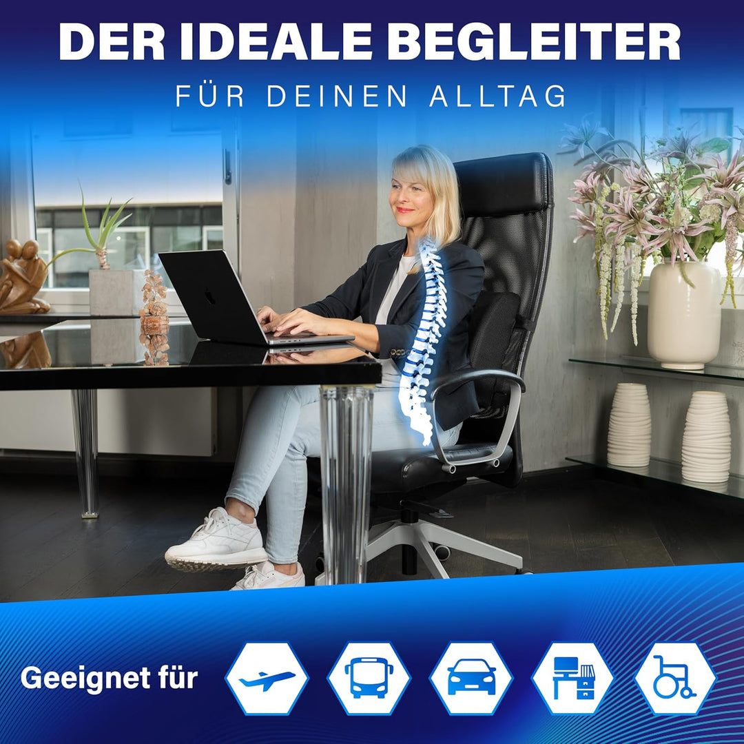 Healthfix® Orthopädisches Sitzkissen & Lendenkissen – 2er Set für maximalen Sitzkomfort und ergonomi