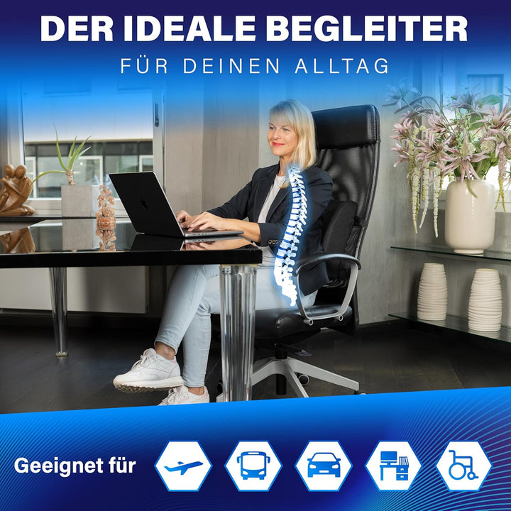 Healthfix® Orthopädisches Sitzkissen & Lendenkissen – 2er Set für maximalen Sitzkomfort und ergonomi