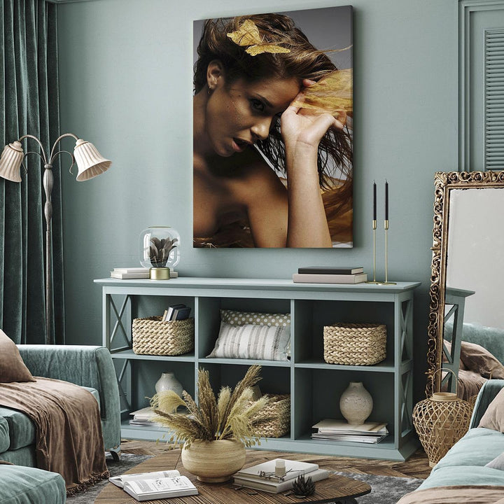 Bilder auf Leinwand 55x100cm Leinwandbild mit Rahmen Frau Pose Tanzen Gross Wanddeko Bild Schlafzimm