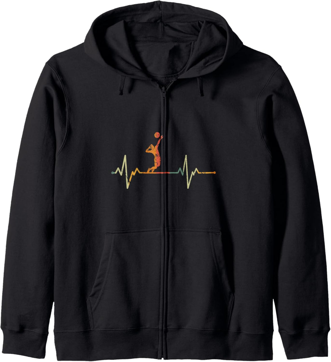 Vintage Volleyballspieler Geschenk Herzschlag Volleyball Kapuzenjacke