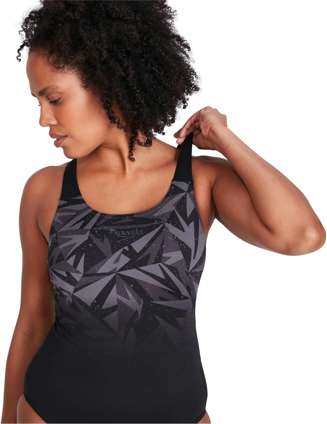 Speedo Hyperboom Placement Muscleback Badeanzug Damen 60 Schwarz / Grau, 60 Schwarz / Grau