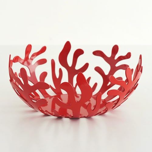 Alessi Mediterraneo ESI01/25 R Obstschale 1 Stück rot (8,5 x 26 x 21,5 cm), Rot