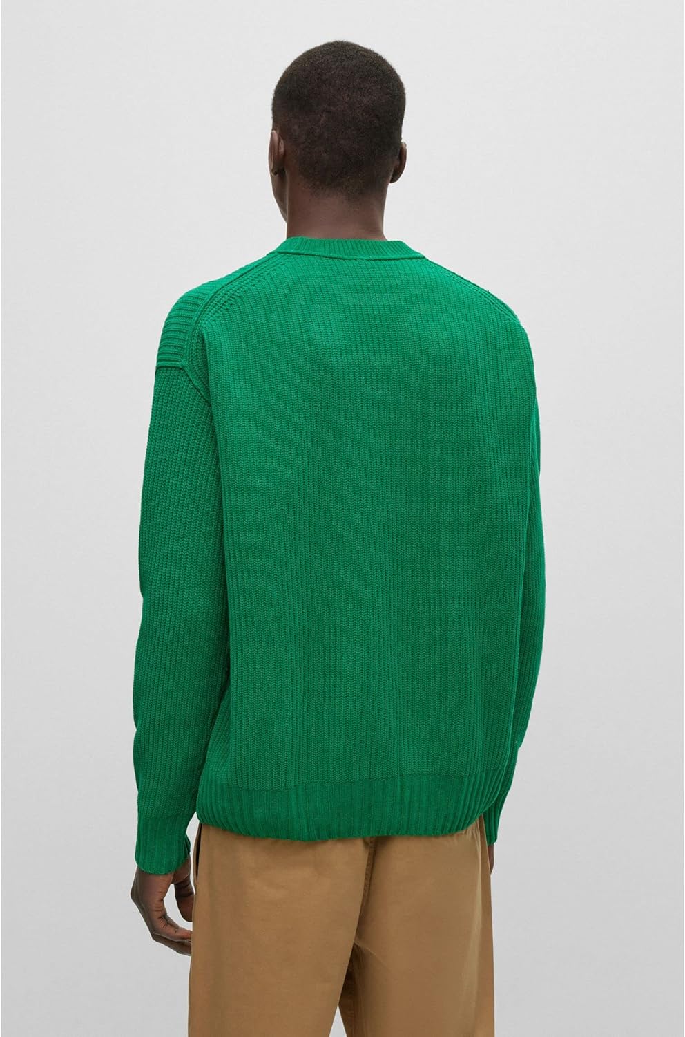 BOSS Herren Kinillo Pullover aus Reiner Baumwoll-Chenille S Medium Green312, S Medium Green312