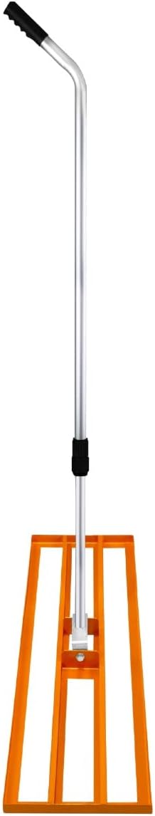 Rasenrakel 100cm x 32cm Levelingrake Rasen Rake Rakel zum Sanden Stahl Orange Flächenebener Verzinkt