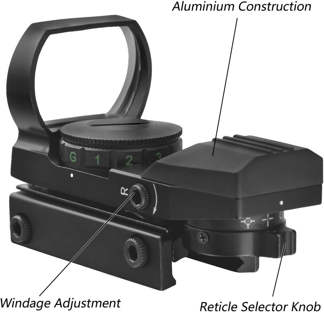 Red Dot Visier Sight Scope Leuchtpunktvisier Reflexvisier Reflex Sight Red Green mit Tactical 4 Reti