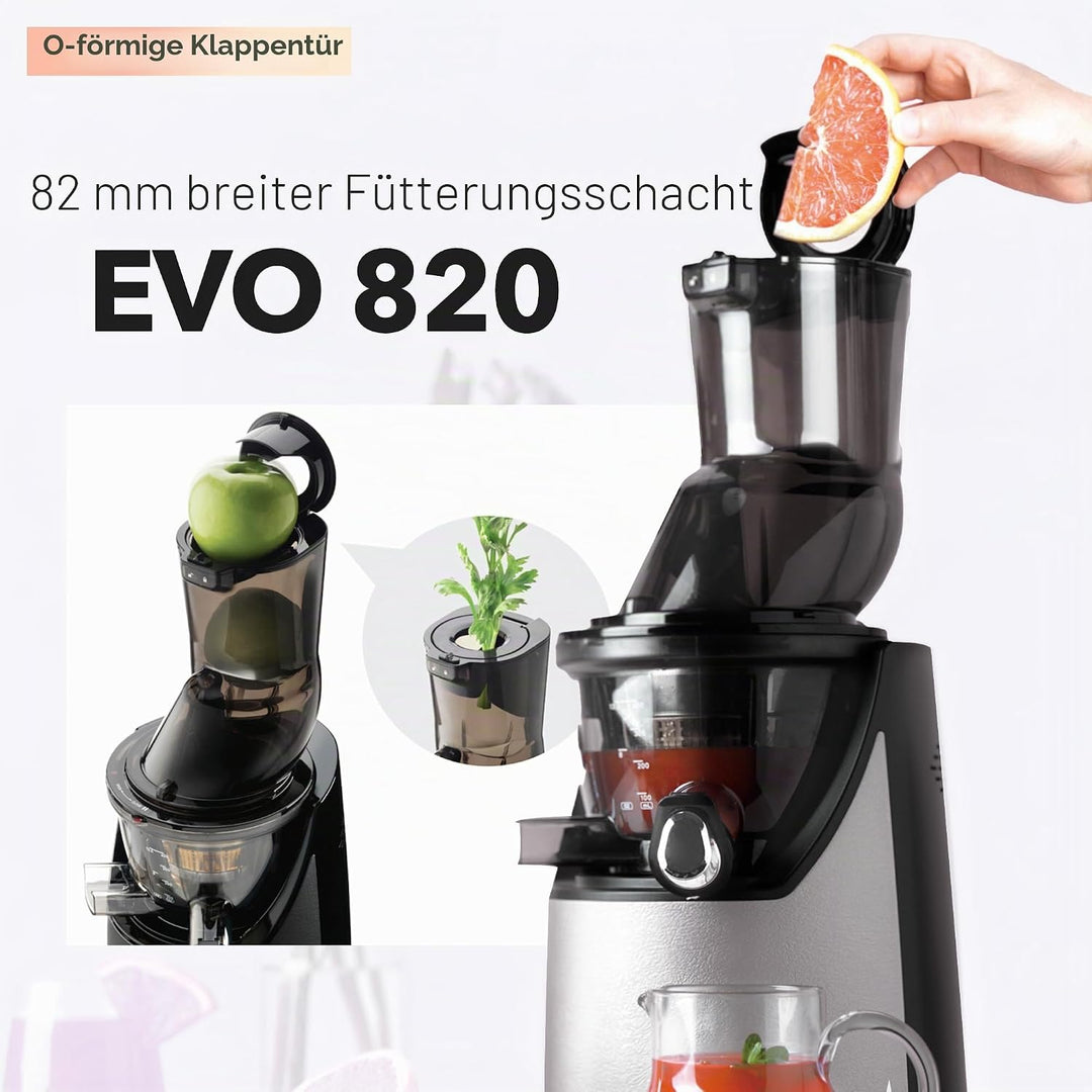 Kuvings EVO820 Slow Juicer Saftpresse – Entsafter mit grossem Einfüllschacht und starkem 240W Motor