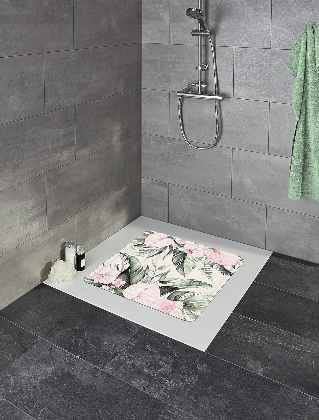 Kleine Wolke Duscheinlage Garden, Farbe: Multicolor, Grösse: 55x 55 cm, Material: PVC