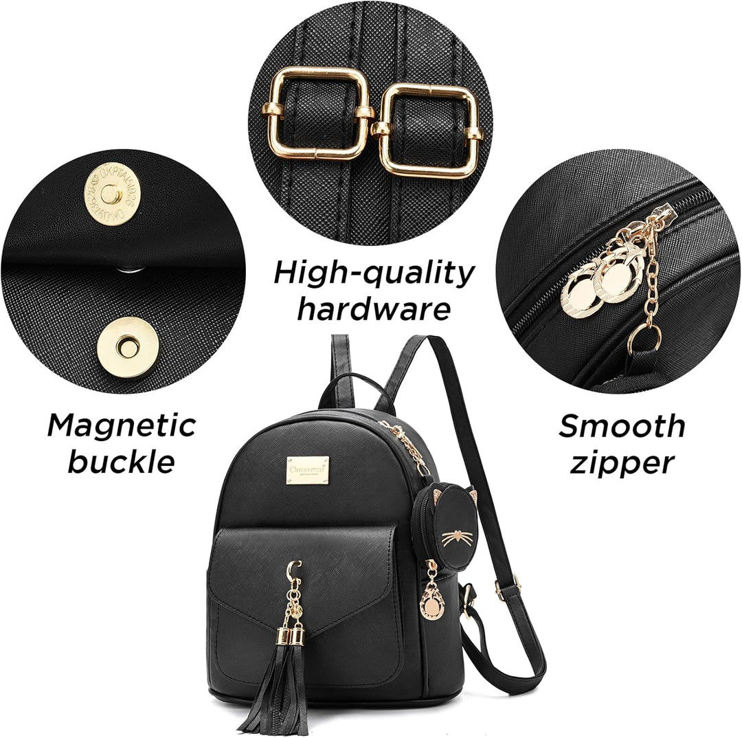 I IHAYNER Girls Fashion Backpack Mini Purse Backpack for Women Small Leather Backpack Purse for Teen