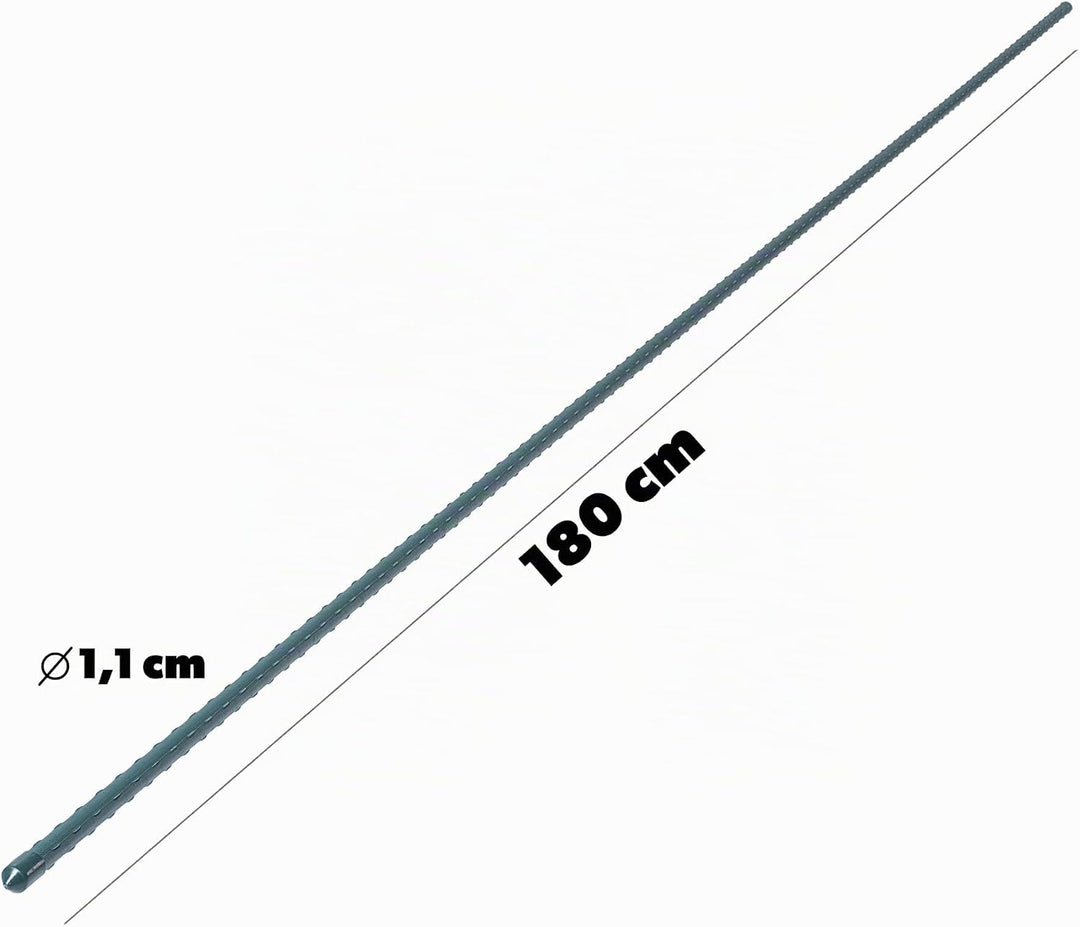 KADAX Pflanzstäbe 180 cm x 11 mm, 5er Set – Beschichteter Stahl Rankstab, Pflanzenstütze &amp; Tomatenst