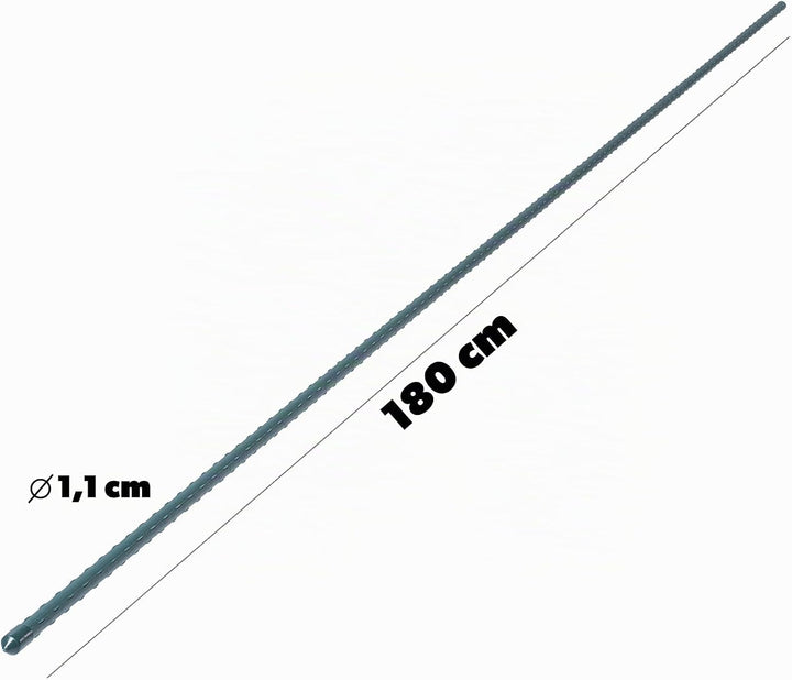 KADAX Pflanzstäbe 180 cm x 11 mm, 10er Set – Beschichteter Stahl Rankstab, Pflanzenstütze &amp; Tomatens