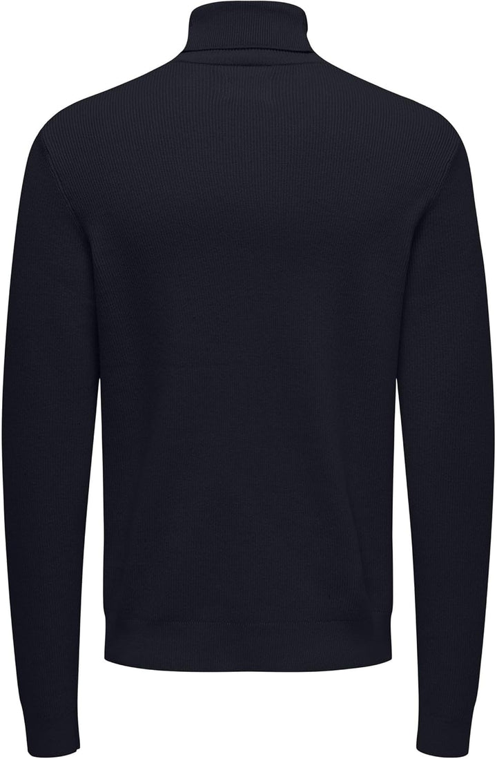 ONLY & SONS Herren Rollkragen Strickpullover ONSPhil Herrenpullover mit Kragen XL Dark Navy, XL Dark