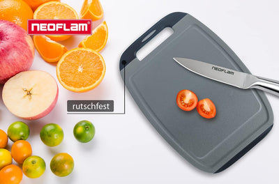 NEOFLAM® – Antibakterielles Schneidebrett Kunststoff rutschfest - 3er Set Schneidbretter Microban® S