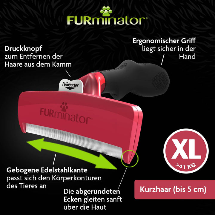 FURminator deShedding-Tool Hund Grösse XL Kurzhaar - Hundebürste für sehr grosse Hunde zur Entfernun