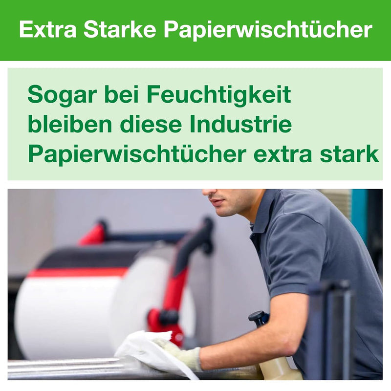 Tork 130060 Extra Starke Mehrzweck Papierwischtücher für W1 Bodenständer- und Wandhalter-System / 2-