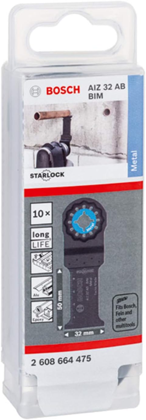 Bosch Professional 10x Bi-Metall Sägeblatt AIZ 32 AB (für ungehärtetes Metall, Breite 32 mm, Zubehör