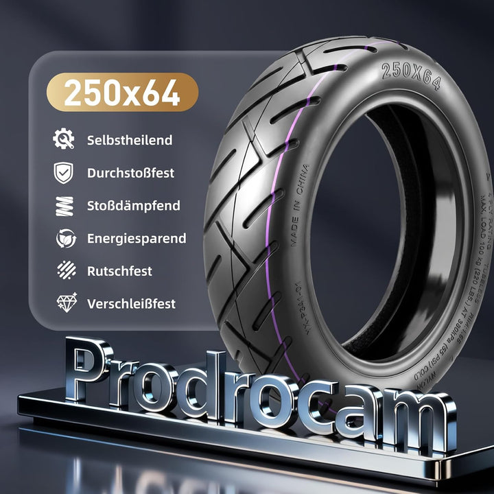 250 x 64 CST Selbstreparierender Reifen für Xiaomi 4 Ultra Elektroroller 10 Zoll Ersatzreifen mit Li
