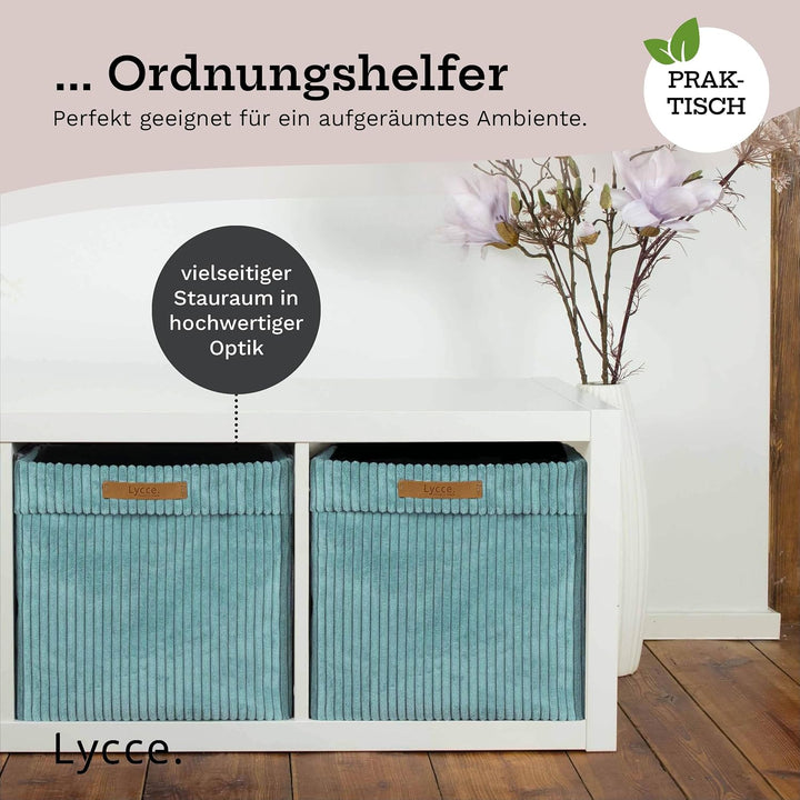Kallax Boxen Cord 2er Set| Kallax Einsatz 33x33xH31cm | Aufbewahrungsbox mit waschbarem Cord-Bezug p