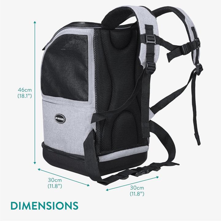 Navaris 2in1 Rucksack für Hund Katze gepolstert - Hunderucksack Katzenrucksack - Tragetasche - 30 x