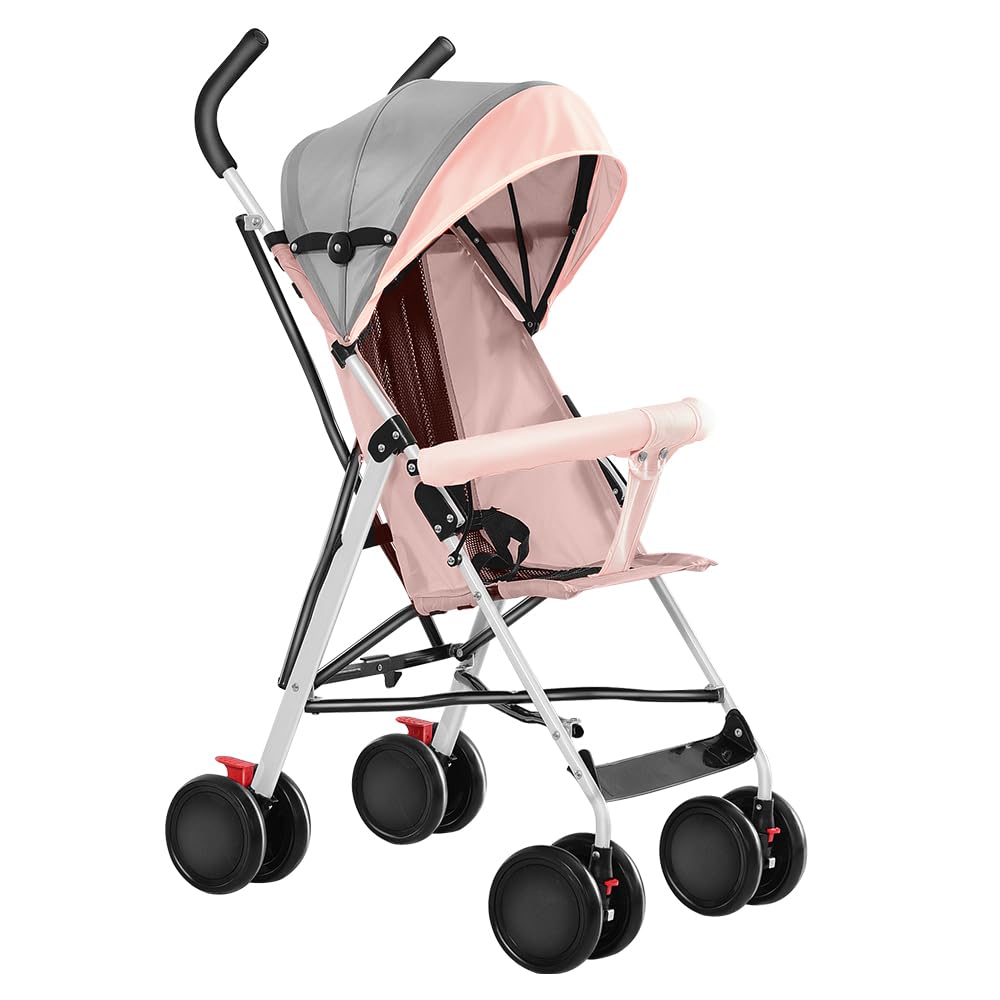 Kinderwagen, ultraleicht, für Babys, kompakt, Reisen, Regenschutz + ausziehbares Verdeck, Moskitonet