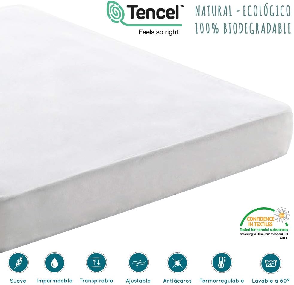 Don Descanso - Tencel Matratzenschoner, wasserdicht, 90 x 190/200 cm Hypoallergen, atmungsaktiv, ult