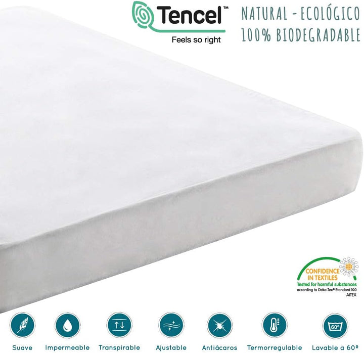 Don Descanso - Tencel Matratzenschoner, wasserdicht, 90 x 190/200 cm Hypoallergen, atmungsaktiv, ult