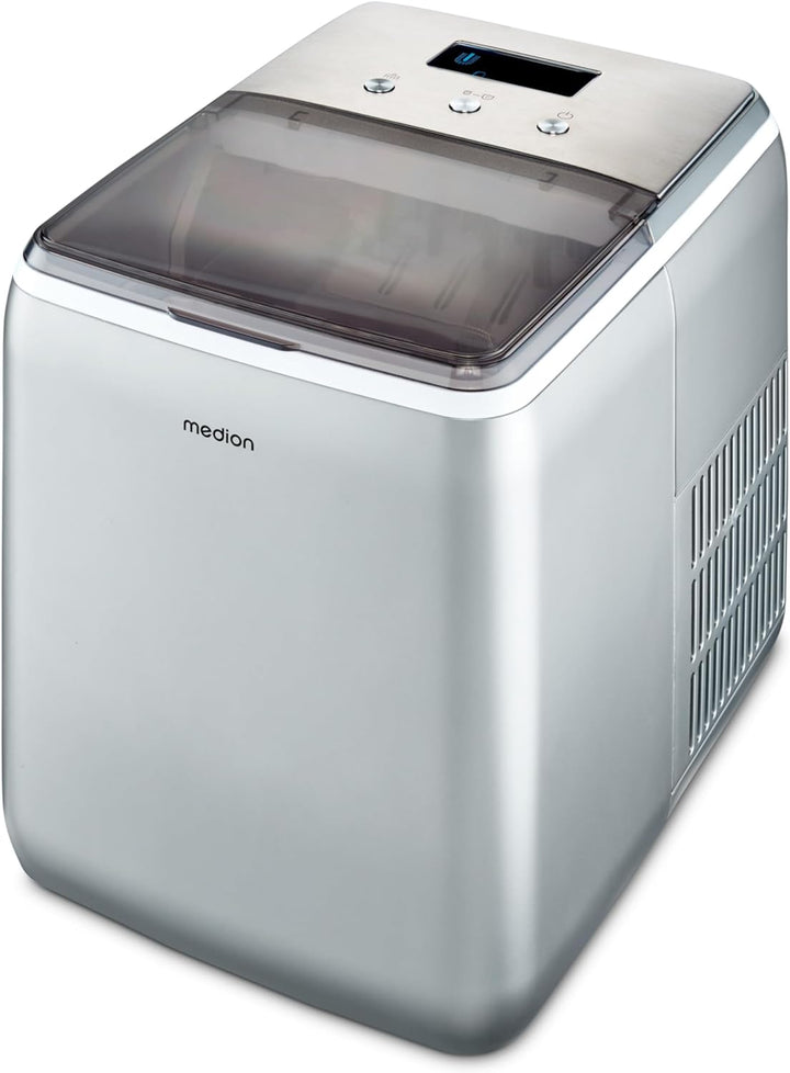 MEDION Eiswürfelmaschine (Eiswürfelgrösse klein & gross, 2,6 Liter Wassertank, kurze Produktionsdaue