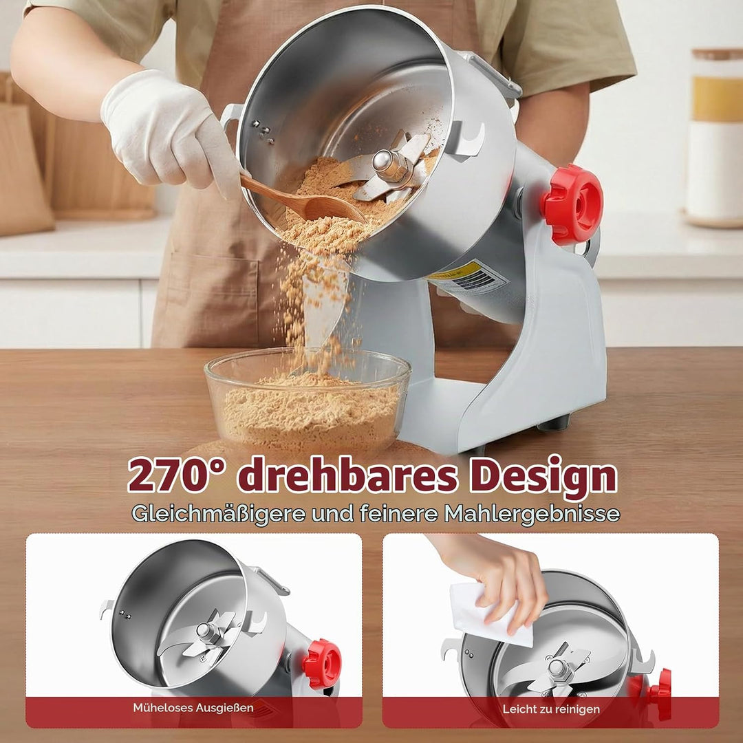 Tragbare Getreidemühle 220 V,Zum Mahlen schütteln,Hochgeschwindigkeits Schleifmaschine Mehl Pulver,D