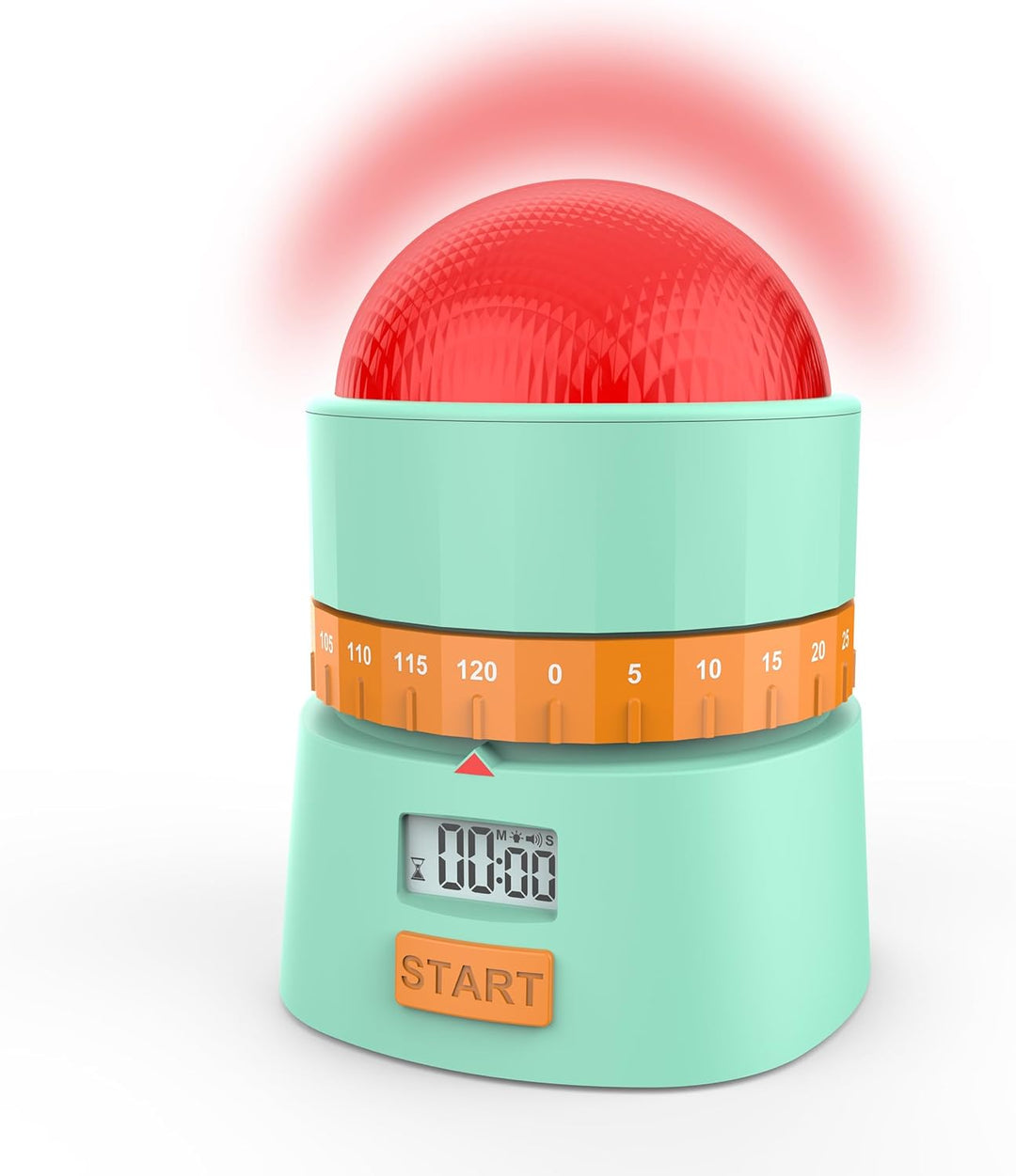 Miraval Lernzeit Timer mit Ampelsystem, Digitaler Lerntimer 0-120 Minuten, Mint-Grün, LCD Display, A