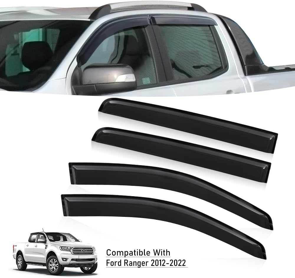 Windabweiser für Ford Ranger Doppelkabine T6 T7 T8 2012-2022 Wildtrak XL XLT Limited Stormtrak Wolft