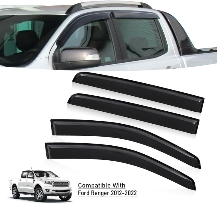Windabweiser für Ford Ranger Doppelkabine T6 T7 T8 2012-2022 Wildtrak XL XLT Limited Stormtrak Wolft