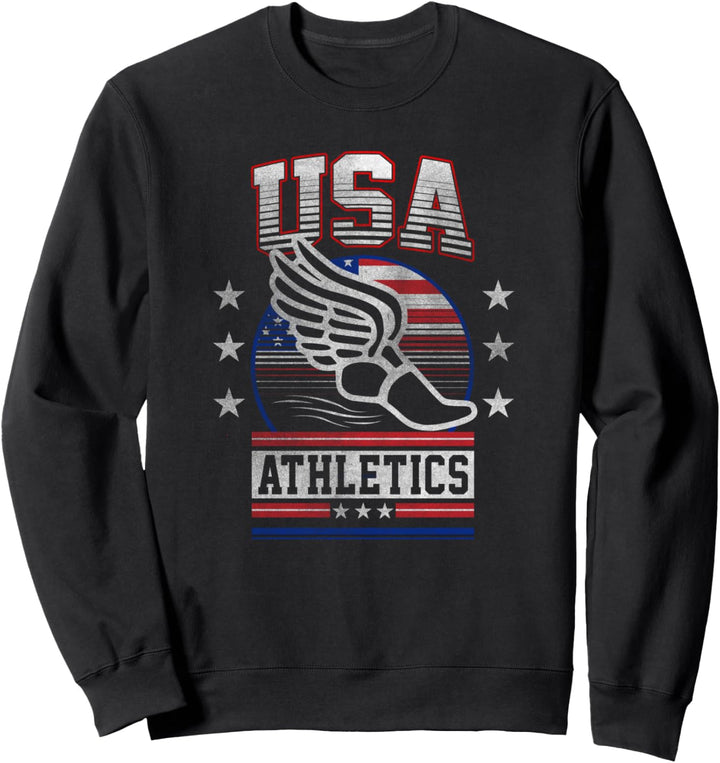 Trendy USA Athletics Red White Blue Stripes Winged Sandal Sweatshirt