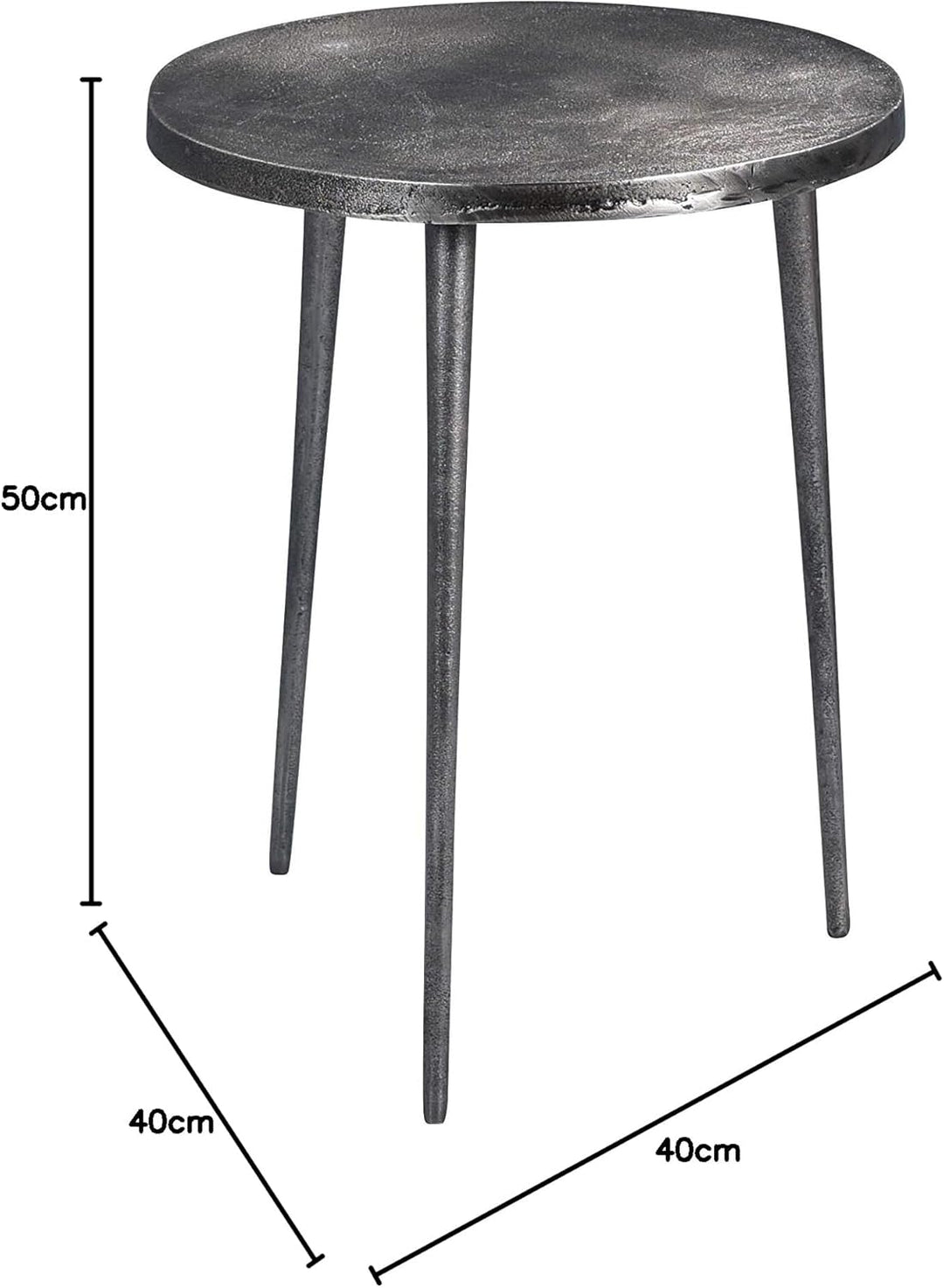 M2 Kollektion Casandra 2 Couchtisch/Beistelltisch/Tischset, Metall, grau, Durchmesser 40cm, Höhe 50c