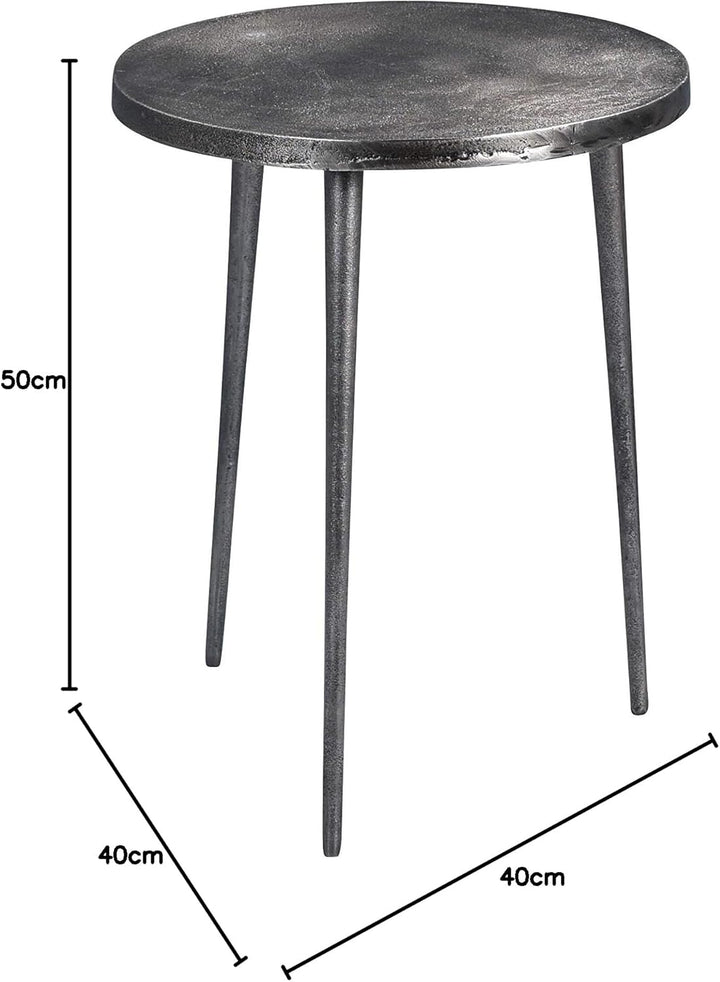 M2 Kollektion Casandra 2 Couchtisch/Beistelltisch/Tischset, Metall, grau, Durchmesser 40cm, Höhe 50c