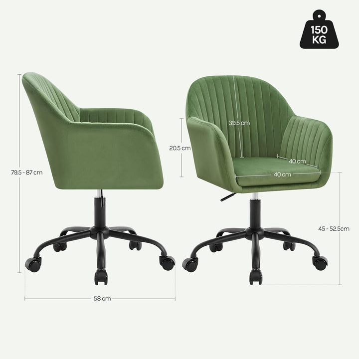 WOLTU Schreibtischstuhl, Bürostuhl ergonomisch, Homeoffice Stuhl höhenverstellbar, Schminkstuhl mit