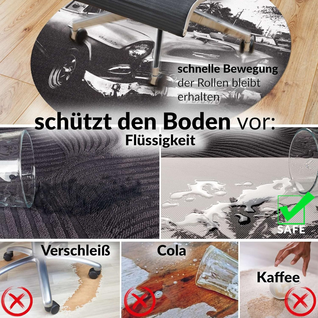 ANRO Bodenschutzmatte Bürostuhl grosse Unterlage Schreibtischstuhl Stuhlmatte Fussbodenschutz rutsch