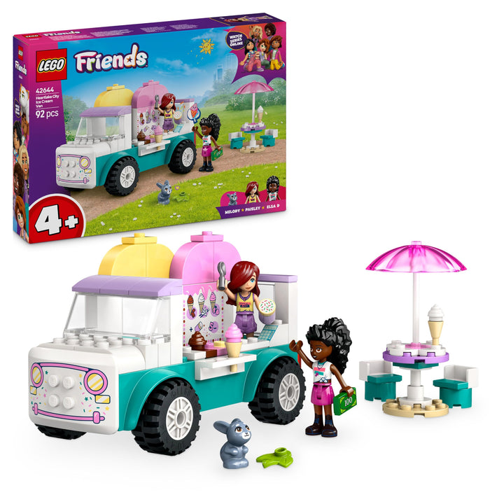 LEGO Friends Heartlake City Eiswagen, Spielset für Rollenspiele, Bauset mit 2 Spielzeugfiguren und e