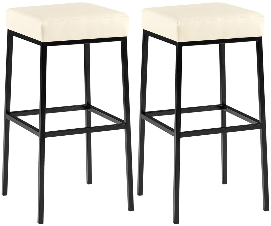 CLP 2er Set Barhocker Montreal I Gepolsterte Barstühle mit Kunstlederbezügen I Tresenhocker mit Meta