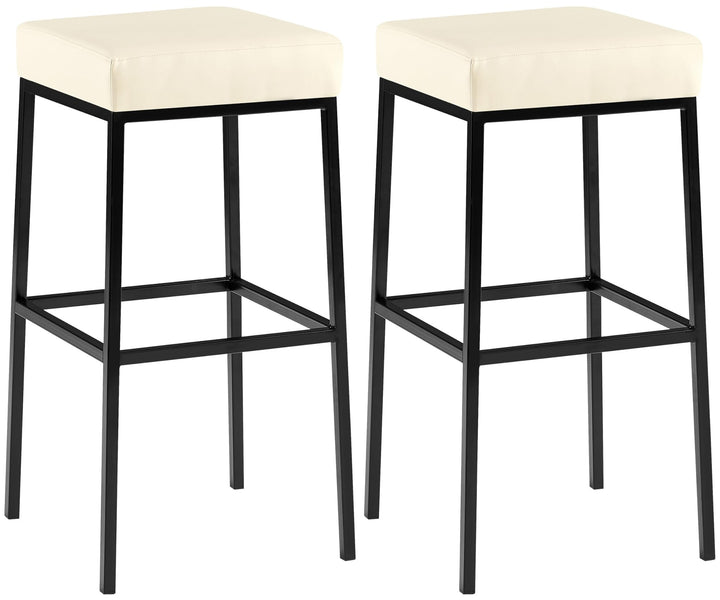 CLP 2er Set Barhocker Montreal I Gepolsterte Barstühle mit Kunstlederbezügen I Tresenhocker mit Meta