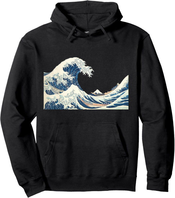 Grosse Welle vor Kanagawa Katsushika Hokusai Surfing Ocean Pullover Hoodie