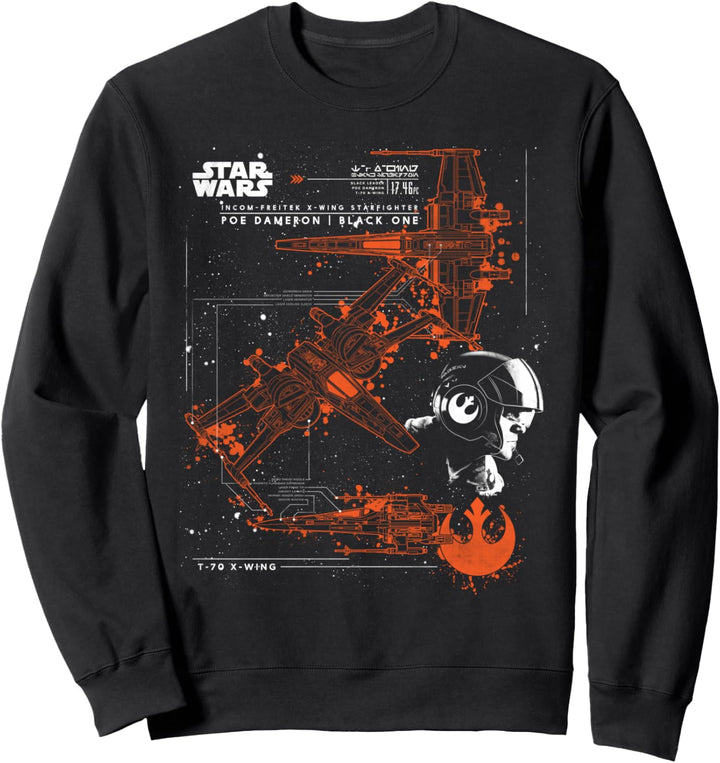 Star Wars The Last Jedi X-Wing Star Fighter Poster Sweatshirt