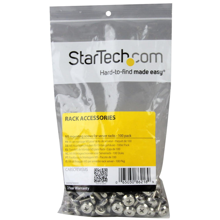 StarTech.com M5 x 12mm - Montageschrauben - 100er Pack - M5 Schrauben für Server Rack und Serverschr