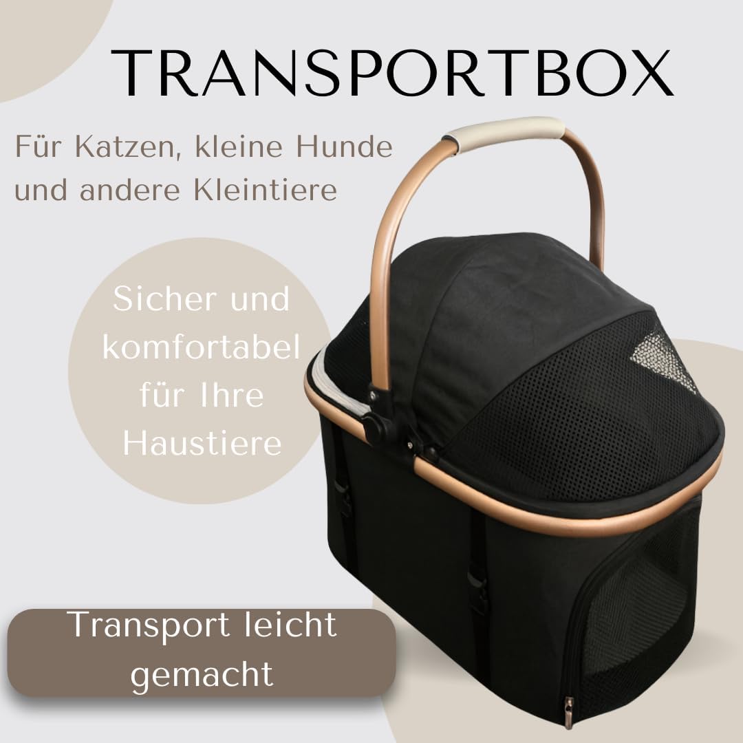 Transportbox Katzen & Hunde – klappkorb, klappbox, faltbar & stabil – Moderne Tiertransportbox für K