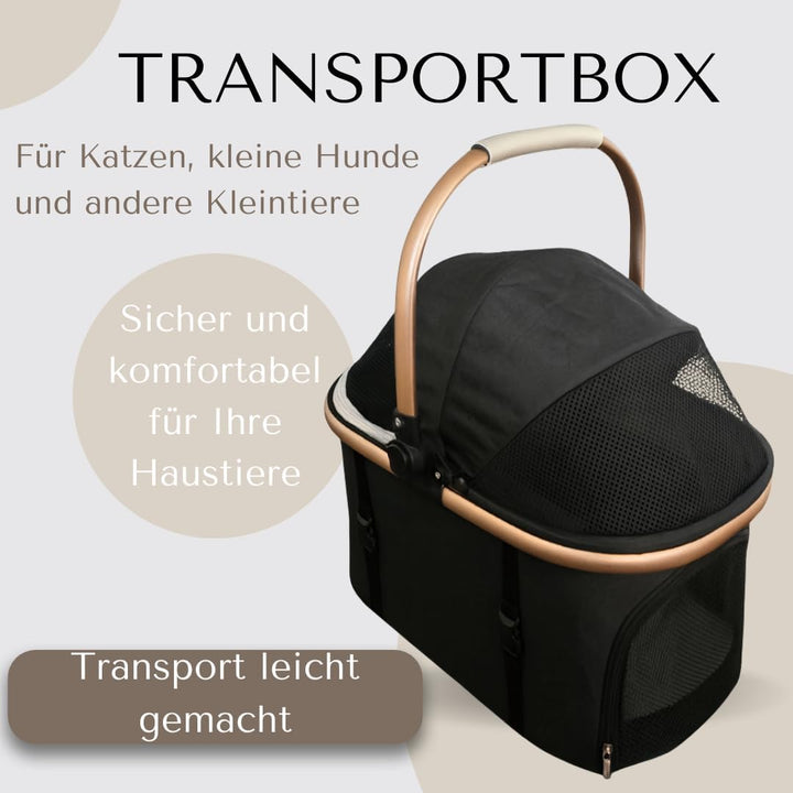 Transportbox Katzen & Hunde – klappkorb, klappbox, faltbar & stabil – Moderne Tiertransportbox für K
