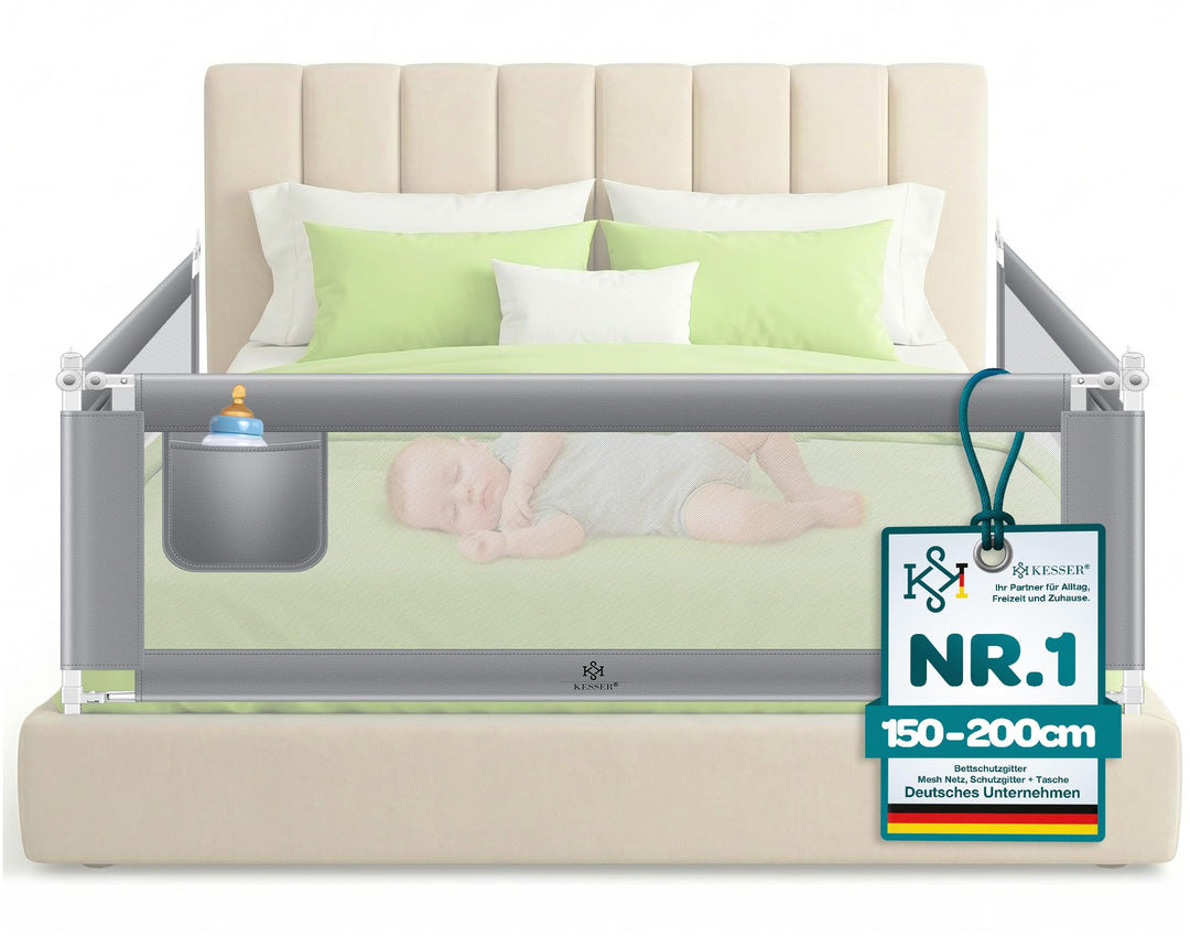 KESSER® Bettgitter 150cm Bettschutzgitter Kinderbettgitter für Kinder Babybettgitter Klappbar, Kinde