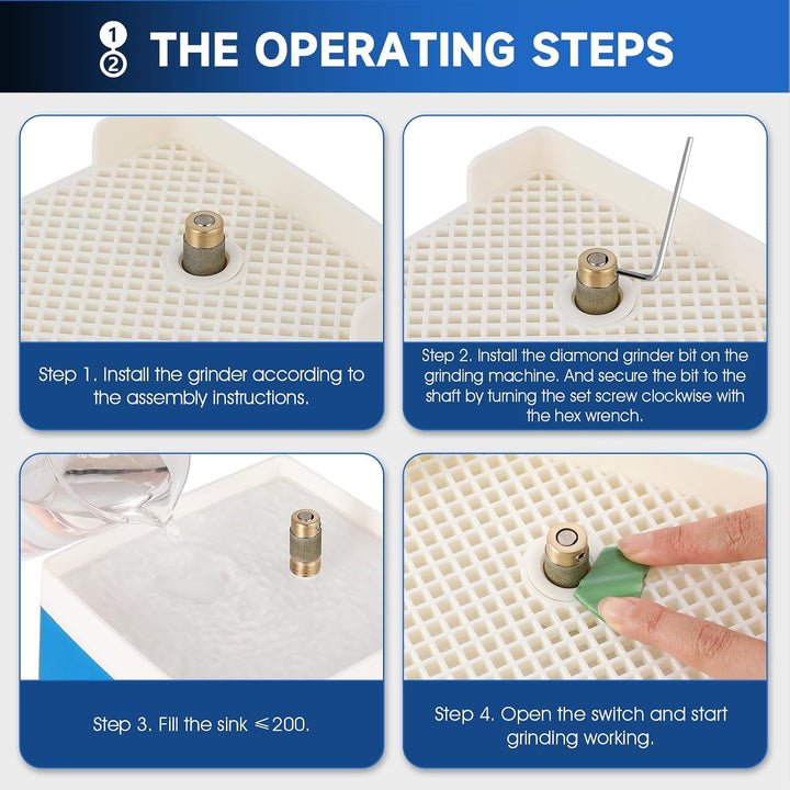 Mxmoonant Automatische Glasschleifmaschine für Buntglas, Keramik, DIY-Heimdekoration, Mosaikfliesen,