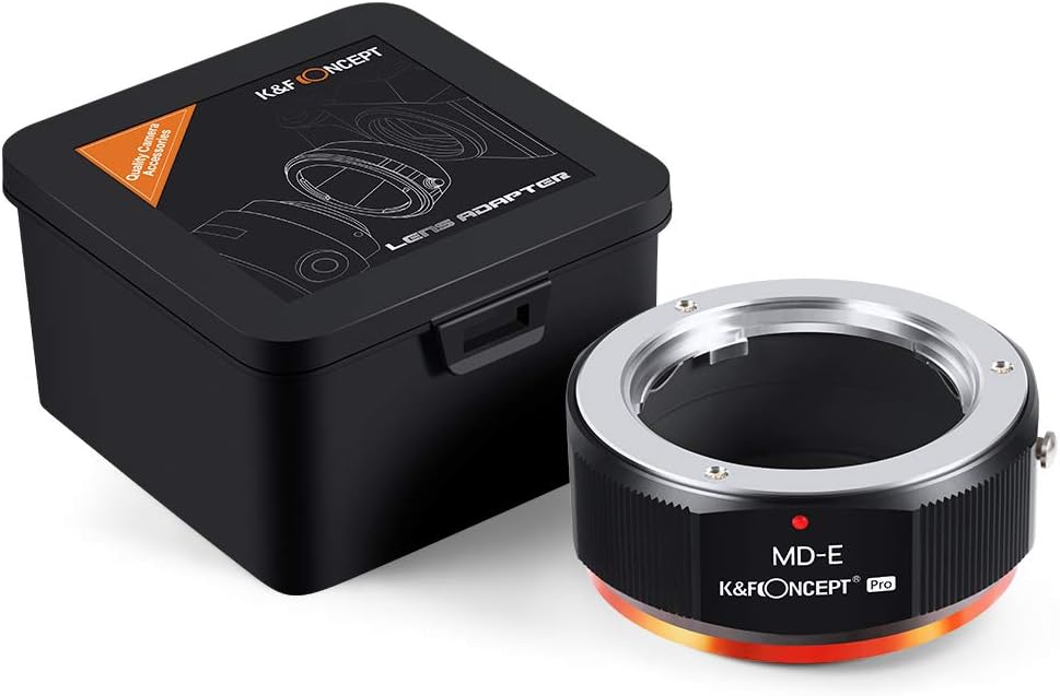K&F Concept M15105 MD-NEX Hochpräziser Kupfer-Bajonett Objektivadapter, für MD Objektiv auf Sony NEX