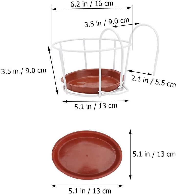 DOITOOL 5 Sets Hängeländer Übertopf Balkon Pflanzkorb Blumentopfhalter Aufhänger über dem Metallzaun