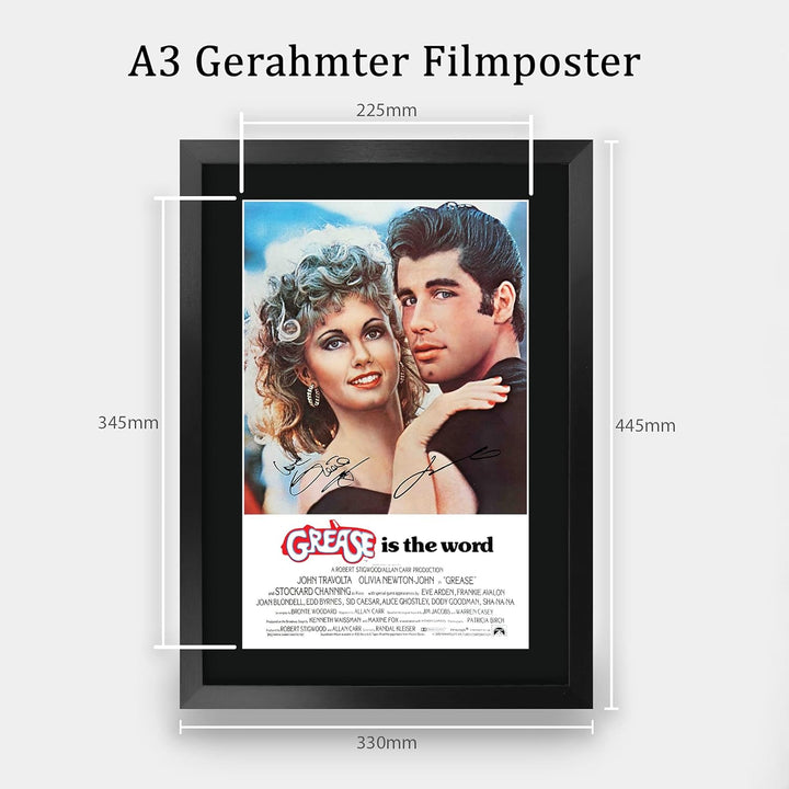 HWC Trading Grease A3 Gerahmte Signiert Gedruckt Autogramme Bild Druck-Fotoanzeige Geschenk Für Oliv